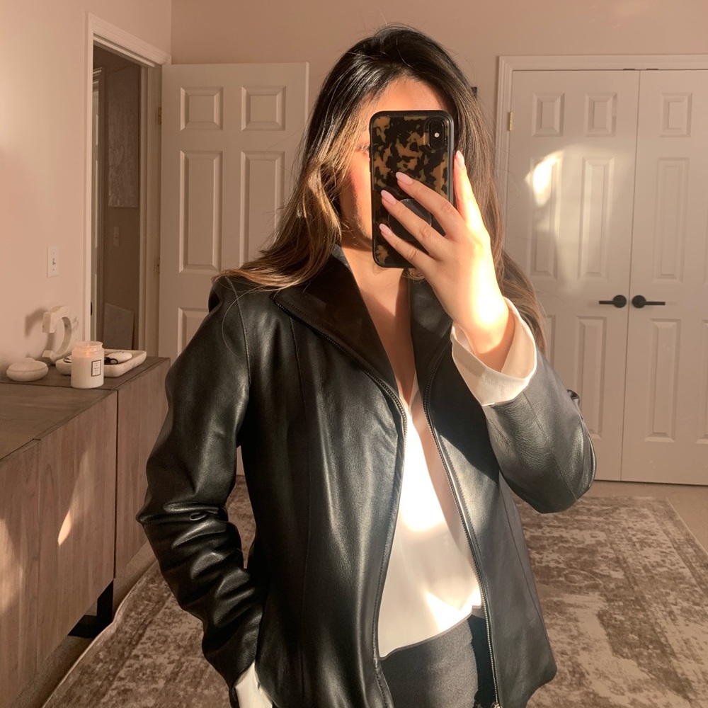 Lamb skin Leather Cole Haan Jacket